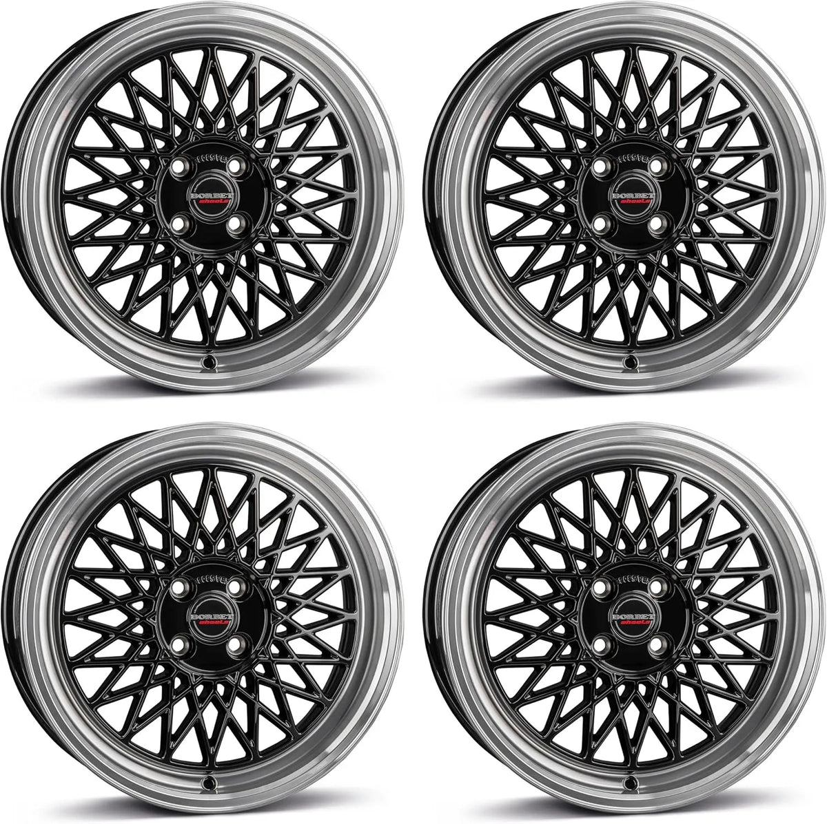 ET25, mit VW Corrado Cross Golf Jetta Passat Scirocco UP Vento, 4x Borbet Felgen B 7.0x17 4x100 black rim polished kompatibel