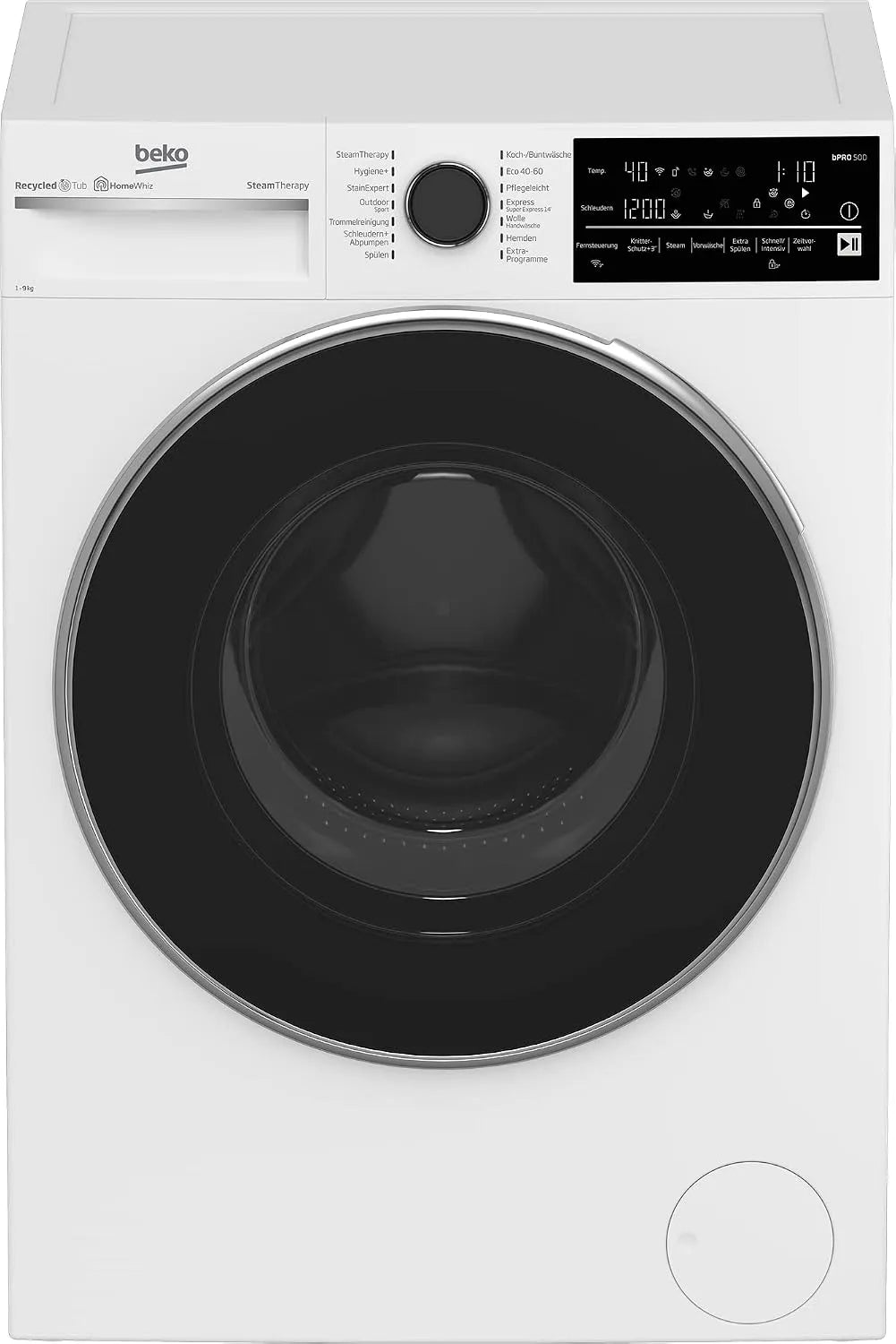 Beko Waschmaschine B5WFT79410W 1400, Gewicht 9 kg, min, allergikergeeignet, Schontrommel, Weiß, bPRO 500 Waschvollautomat, Express-Funktion