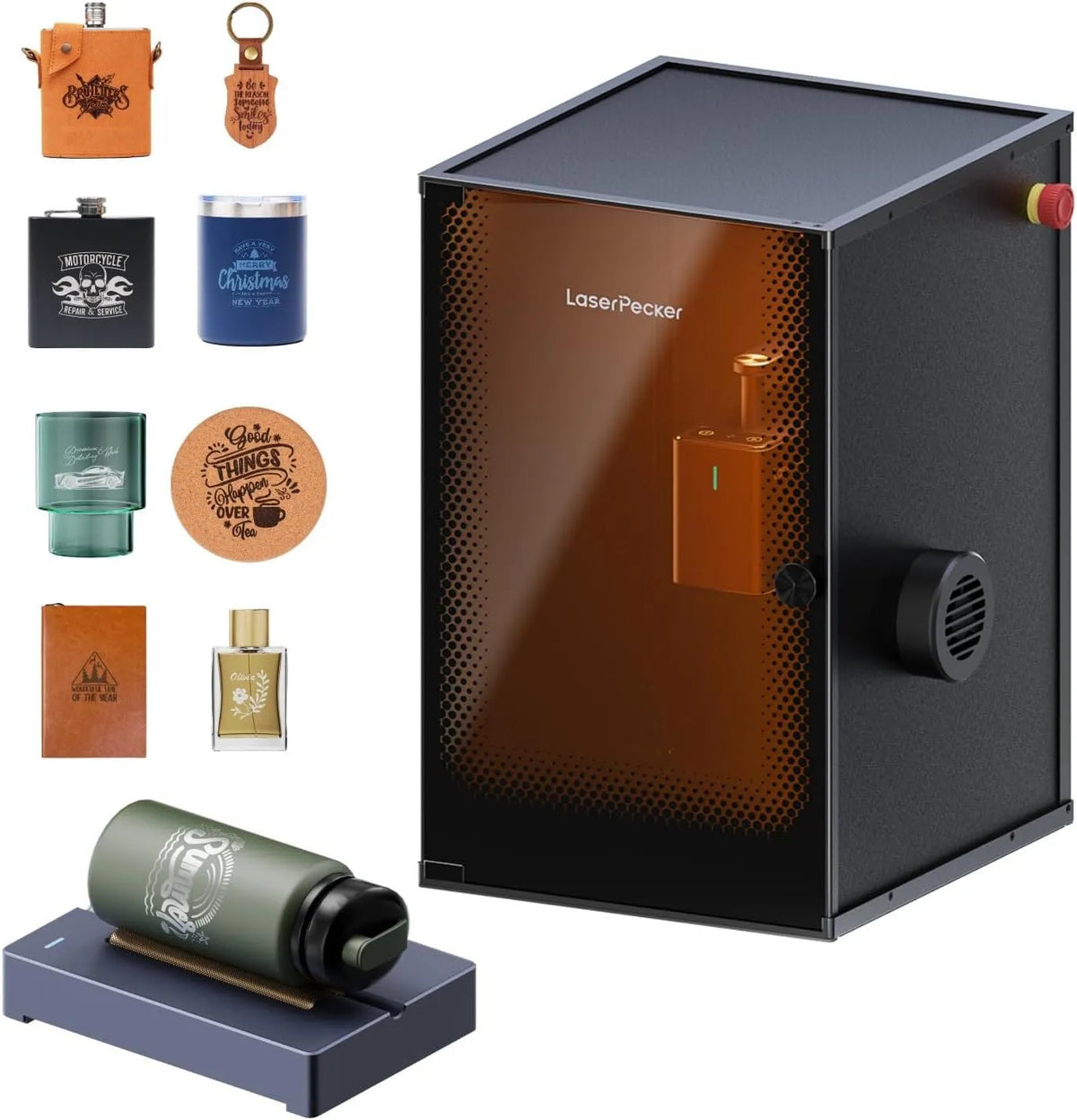 Modell Laser Graviermaschine mit Sicherheitsabdeckung und Rotationswalze LP2 LaserPecker
