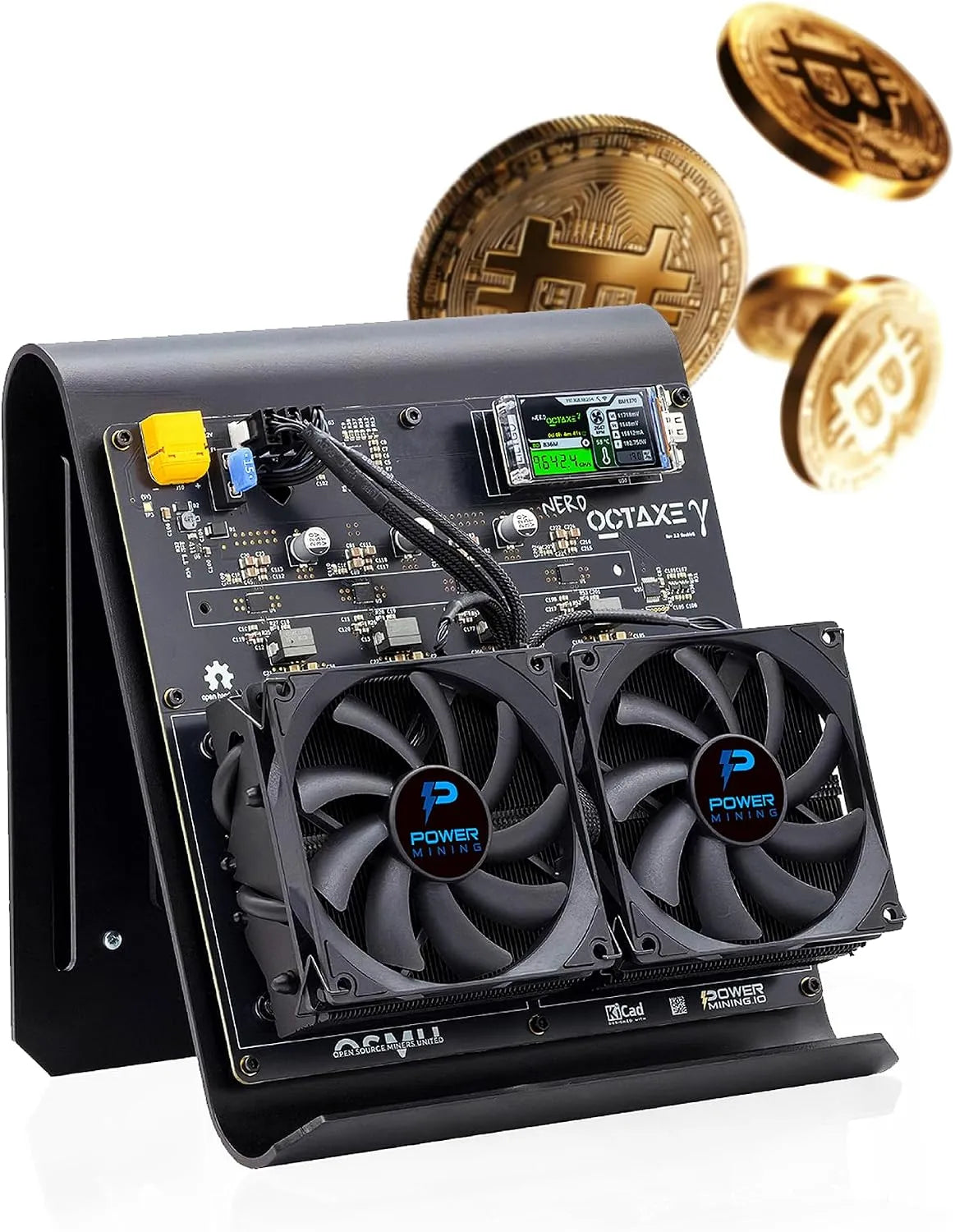 Modell 9.6TH 9.6TH 9.6TH/s 16J/Th BM1370 NerdOctaxe Bitcoin, Leistung 185W Low Power & Quiet Home Mining, Th hoher Effizienz, inklusive Netzteil