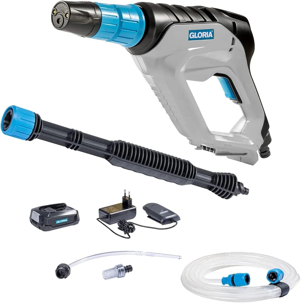 Bosch Hochdruckreiniger, GLORIA Akku Sprühsystem MultiJet 18V Set, Mobiler & Schaumsprüher mit 3 Druckstufen & 4-in-1 Düse, Für Reinigung