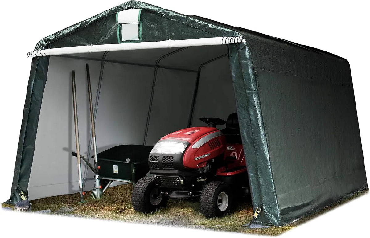 Carport TOOLPORT Garagenzelt, PE-Plane 450 N, robuste Stahlrohrkonstruktion, Garten & Maschinen, 3,3 x 4,7 m Dunkelgrün, Weidezelt & Unterstand