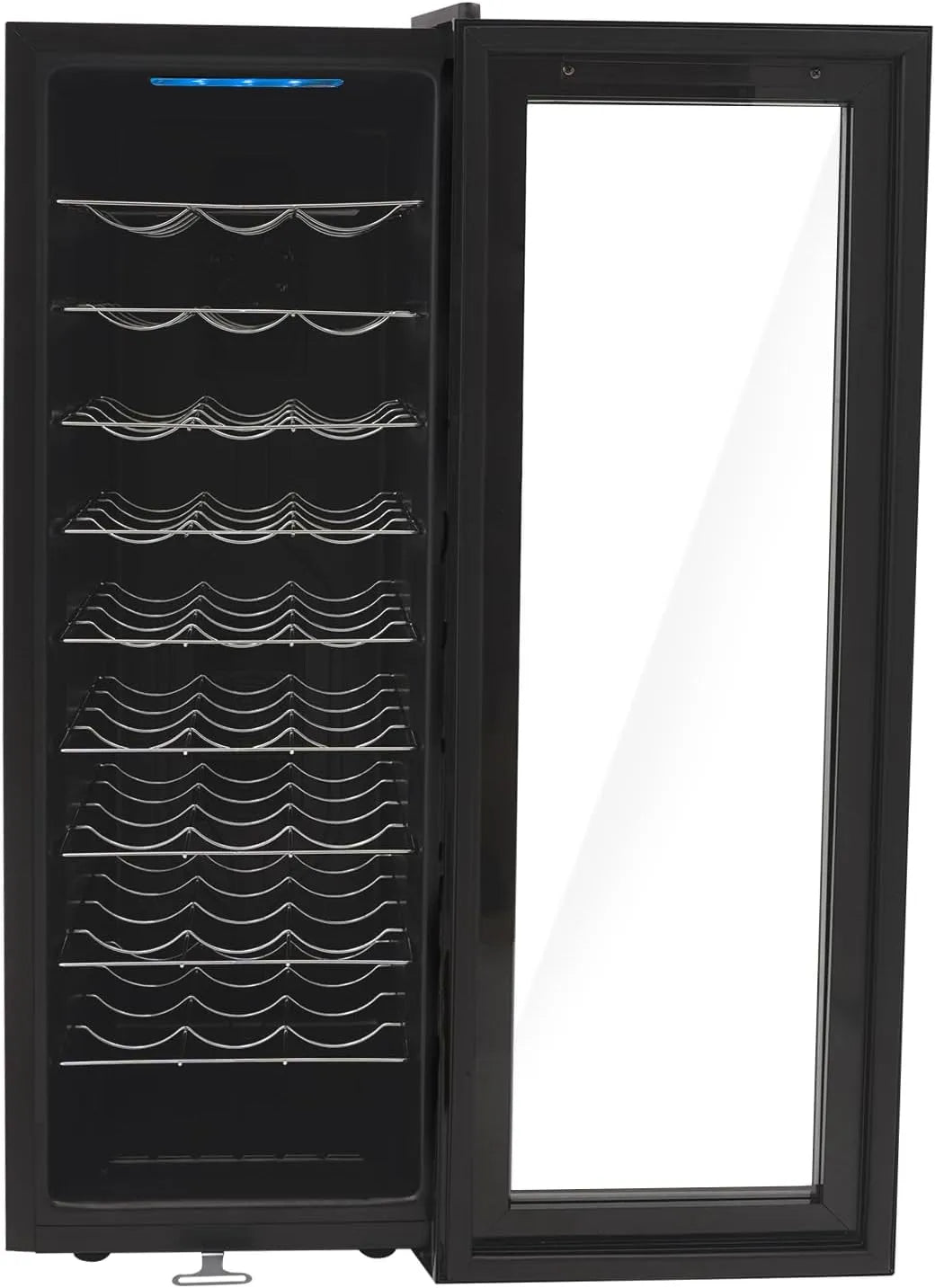 Kühlschrank, 9 Wellenregale, doppelte Luftkühlung, Modernes Design für Küche, Weinkühlschrank 76L für 30 Flaschen mit Temperaturregelung 12-18°C