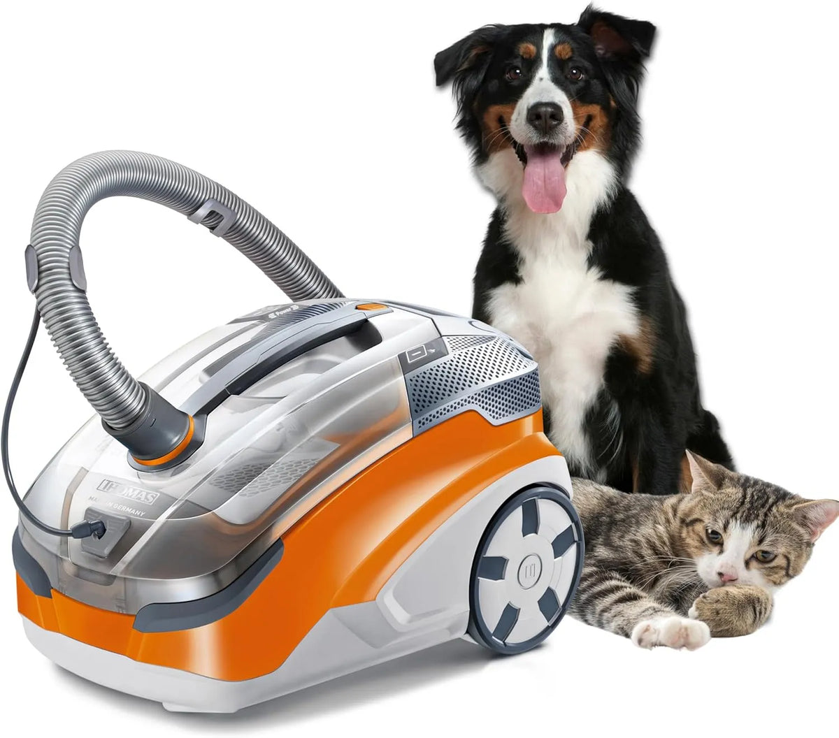 Staubsauger 788568, Farbe Grau 48,6 x 31,8 x 34,7 cm, Thomas Aqua + PET & Family ohne Beutel Orange