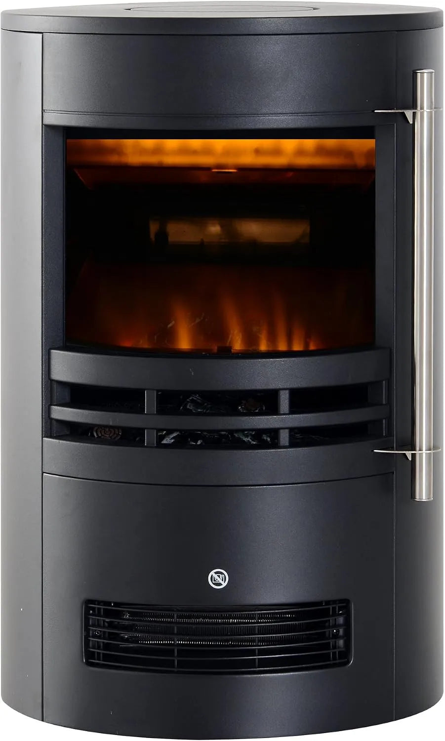 Homcom Elektrokamin, 900/2000W Dekokamin, mit Heizung, elektrischer Kamin mit LED Flammeneffekt, elektrisch Kaminfeuer Kaminofen, in Schwarz