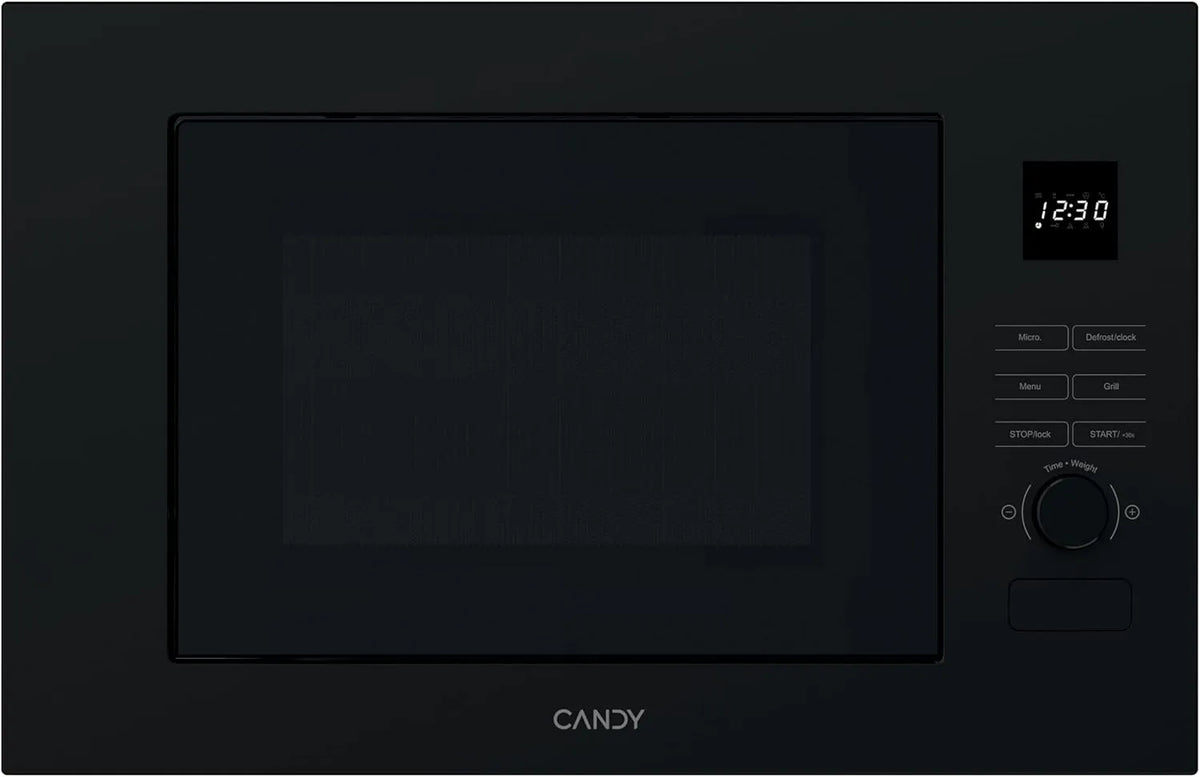 Candy Mikrowelle CA38FL7N20WXB, Fassungsvermögen 20 l, Leistung 750 W, Teller 27 cm, 8 Autos, mit Grill, Drehregler und Tasten, Kindersicherung