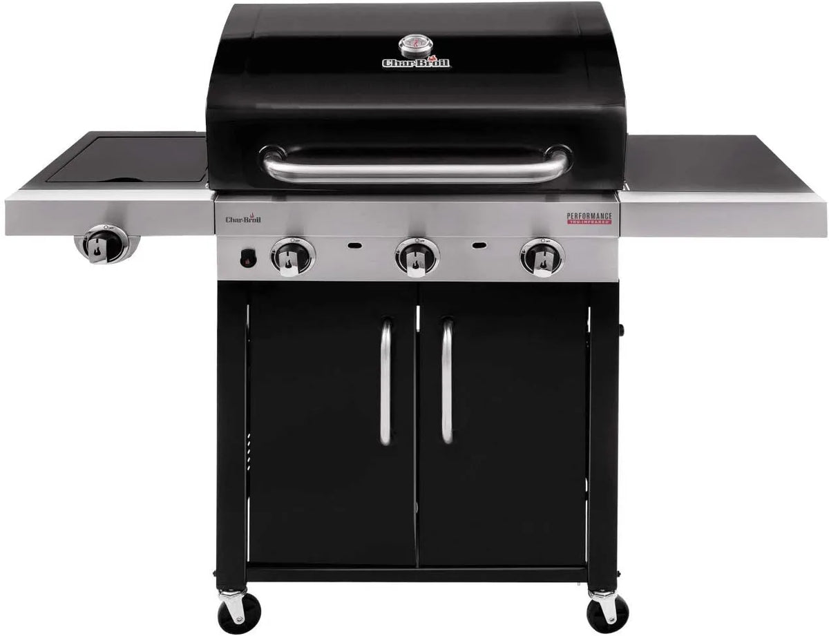 Char-Broil Gasgrill, Performance 340 B, 3 Brenner, 2 Türen & 4 Lenkrollen, TRU-Infrared Technology, Ideal für draußen, Garten, Terrasse