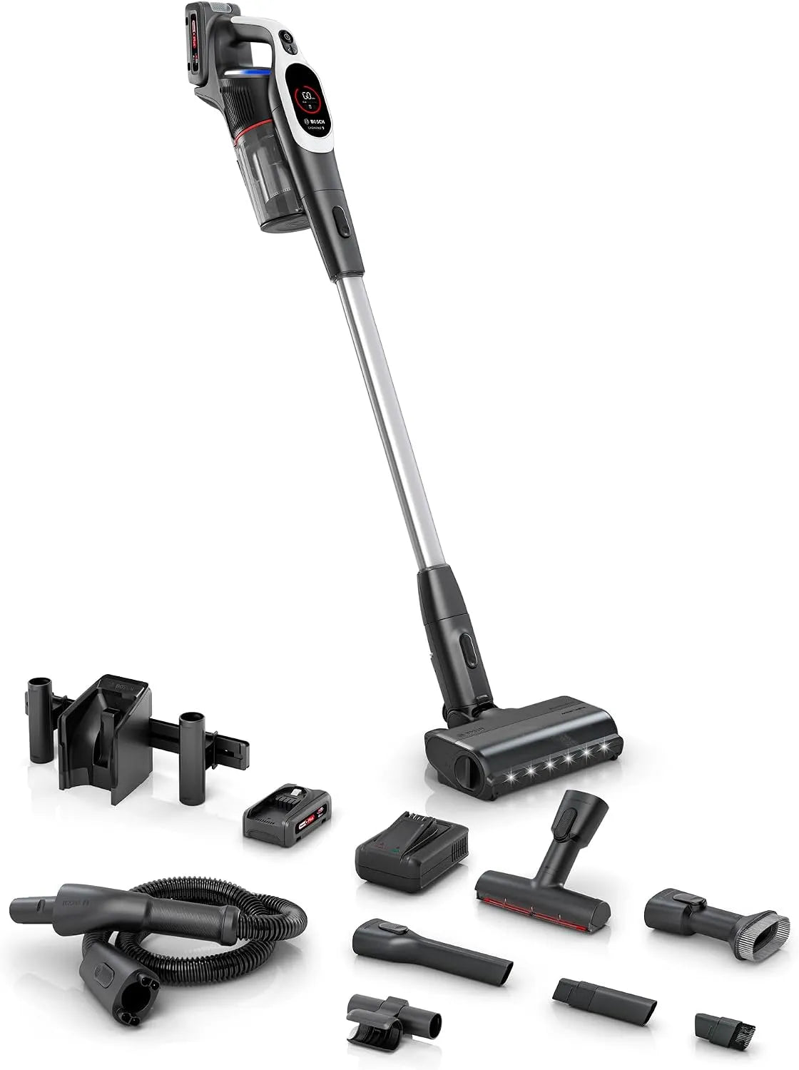 Bosch Akku-Staubsauger BTS942WQC, Unlimited 9, 10 J. Motor, 2X 4Ah Akku, kabellos, MicroClean Technology, Display, Staubkomprimierung, LED-Licht
