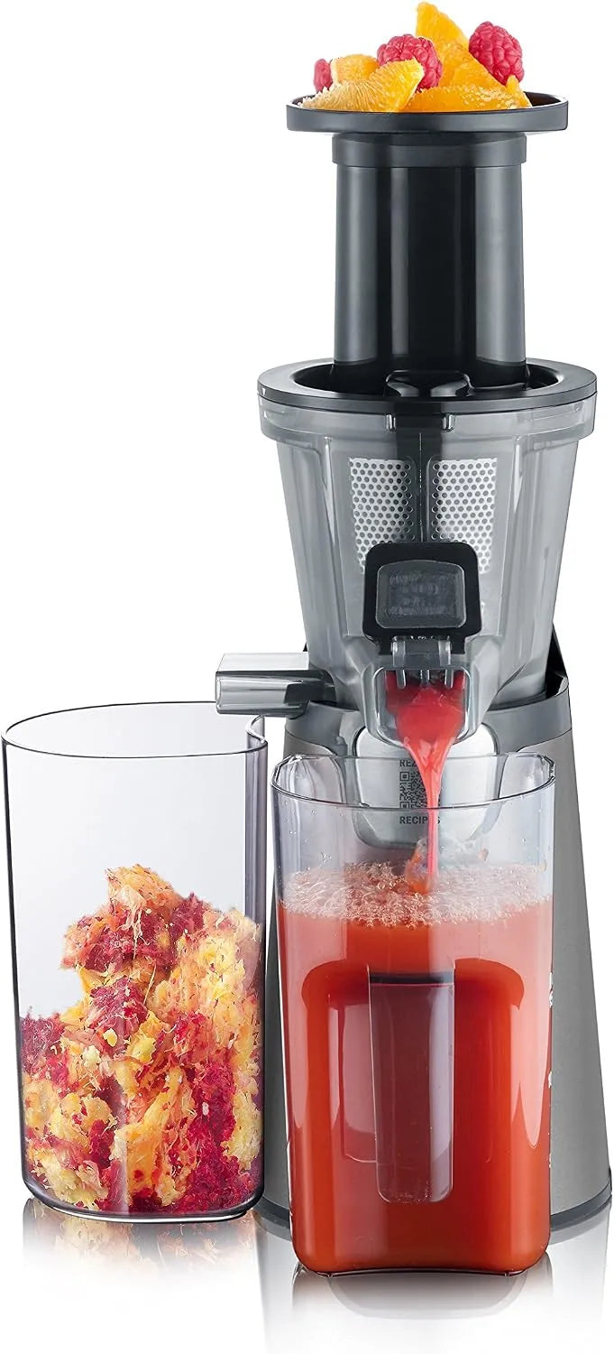Severin Entsafter ES 3571, Fassungsvermögen 1L Auffangbehälter, 150 Watt, Slow Juicer, für Saft, Sorbet, Eis, Marmelade uvm.