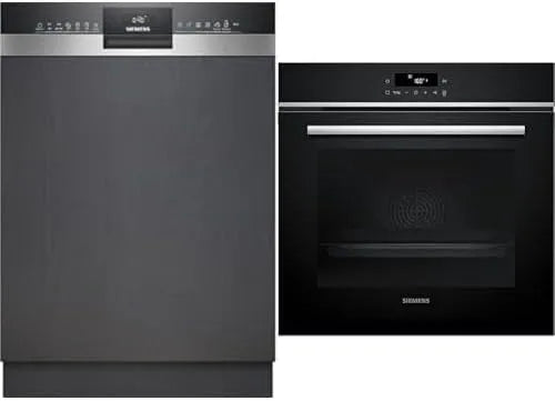 Siemens Geschirrspüler iQ300/300, Set: Teilintegrierter 60cm + Einbau-Backofen mit Air Fry, Pyrolyse, LED-Touch