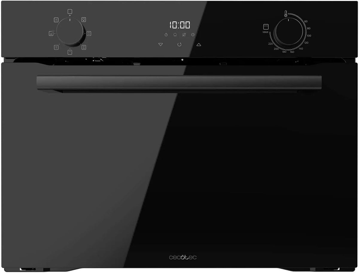 Cecotec Grill M224500, Einbau-Multifunktionsofen 53L Bolero Hexa Glass Black A. 2600W, 7 Funktionen einschließlich, Auftauen, Steam Assist