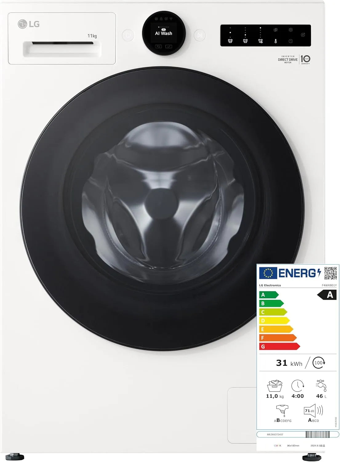 LG Waschmaschine F4WX801Y, Frontbeladung