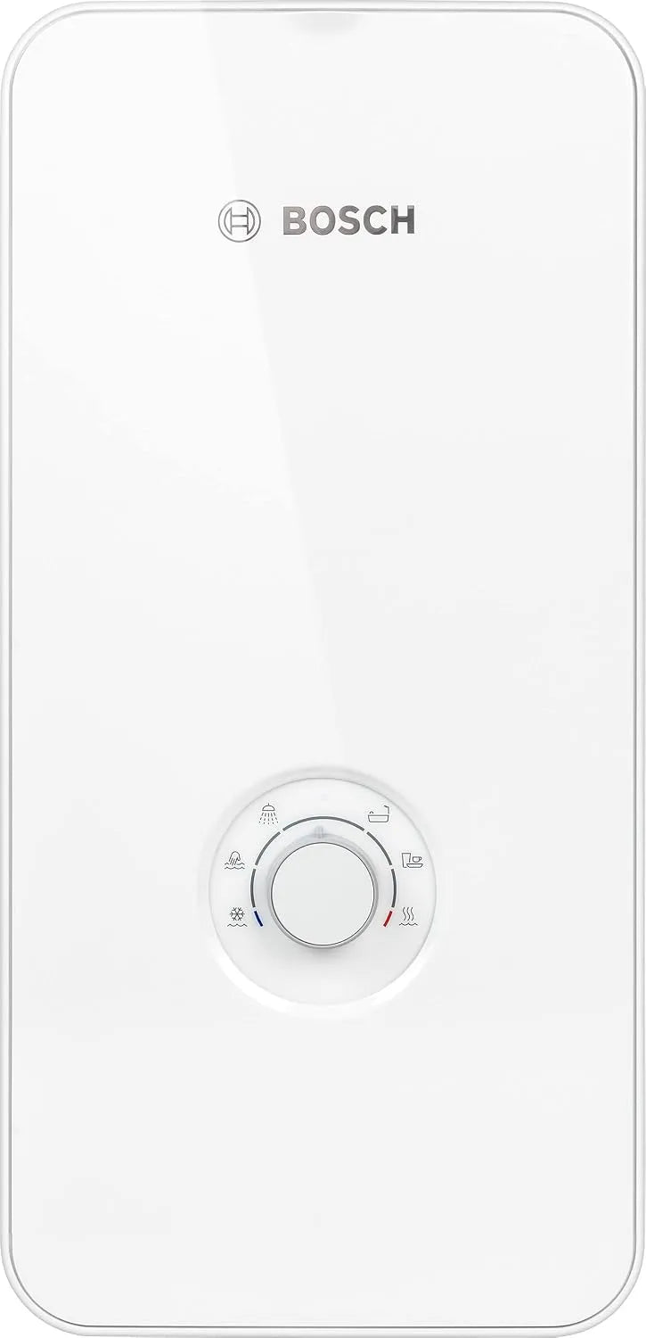 Bosch elektronisch geregelter Durchlauferhitzer Tronic Comfort Plus 21/24/27 kW, Energieklasse A, druckfest, moderne Glas-Optik, Umschaltbar, weiß