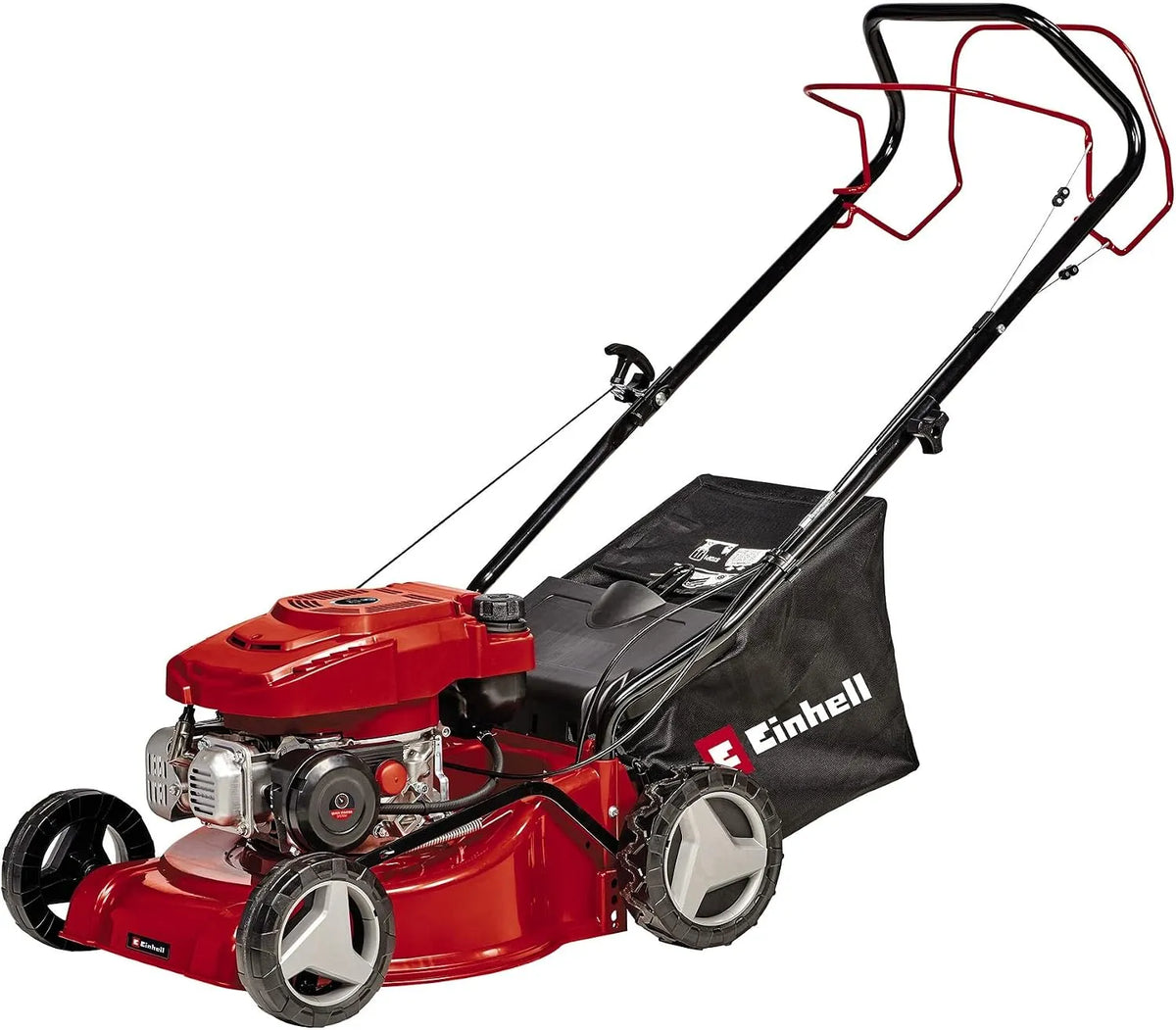 Einhell Rasenmäher GC-PM 40 4-Takt-OHV-Motor, Benzin /2 S, Leistung 2 kW, Fassungsvermögen 45 l-Grasfangsack, 1-Zylinder