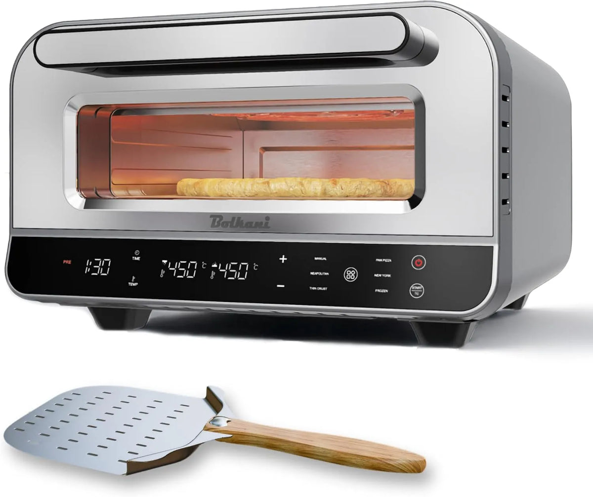 Backofen, 450°C Elektrischer Pizza Ofen, Pizzaofen Elektrisch Mit Pizzastein Für & Pizzaschieber, Elektro pizzaofen Mit Timer