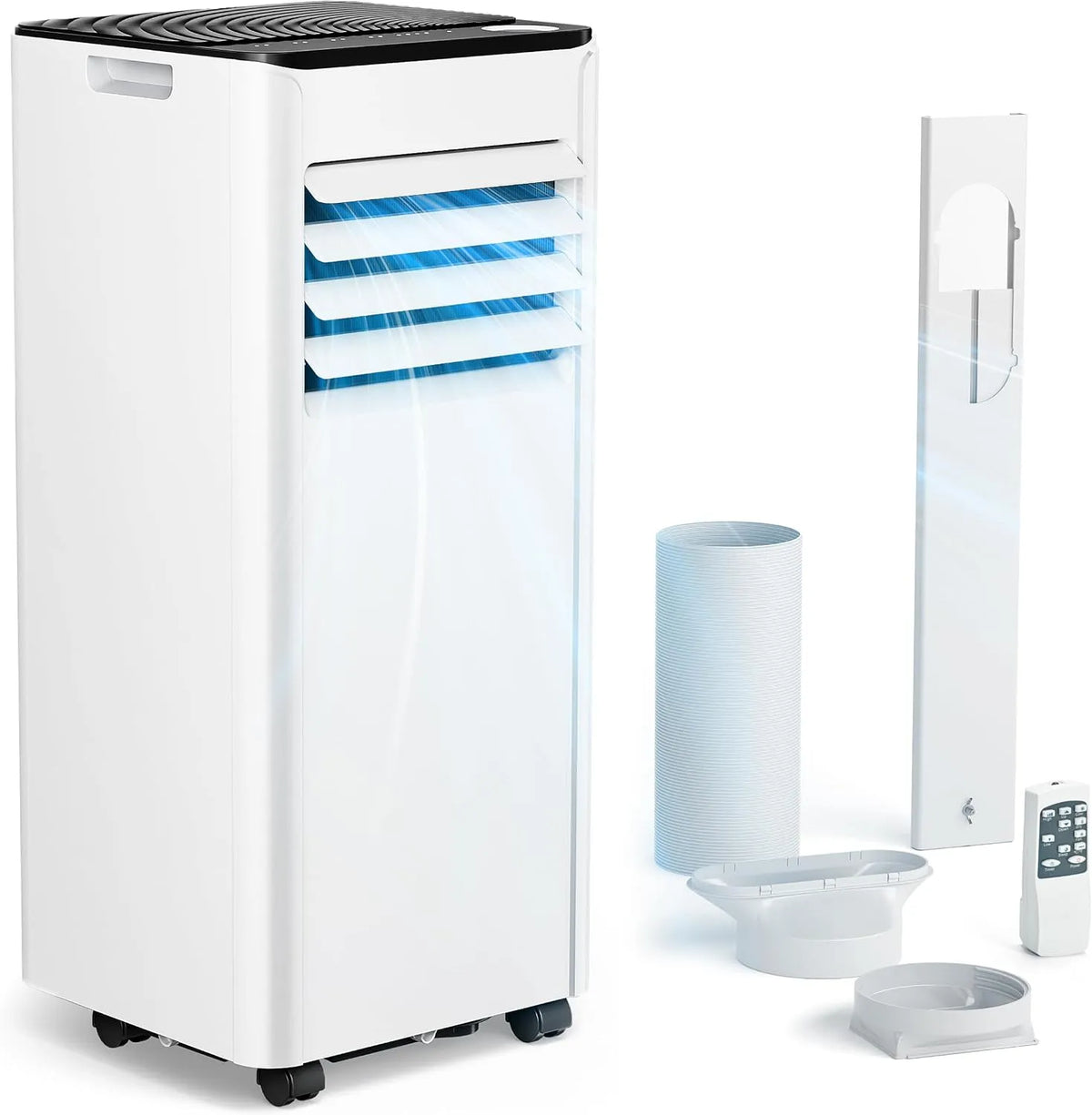 Klimaanlage 24h-Timer, Klimagerät mit Abluftschlauch 7000 BTU, 4-in-1 Mobiles Klimagerät, Für Räume bis 20 m², Leiser Betrieb