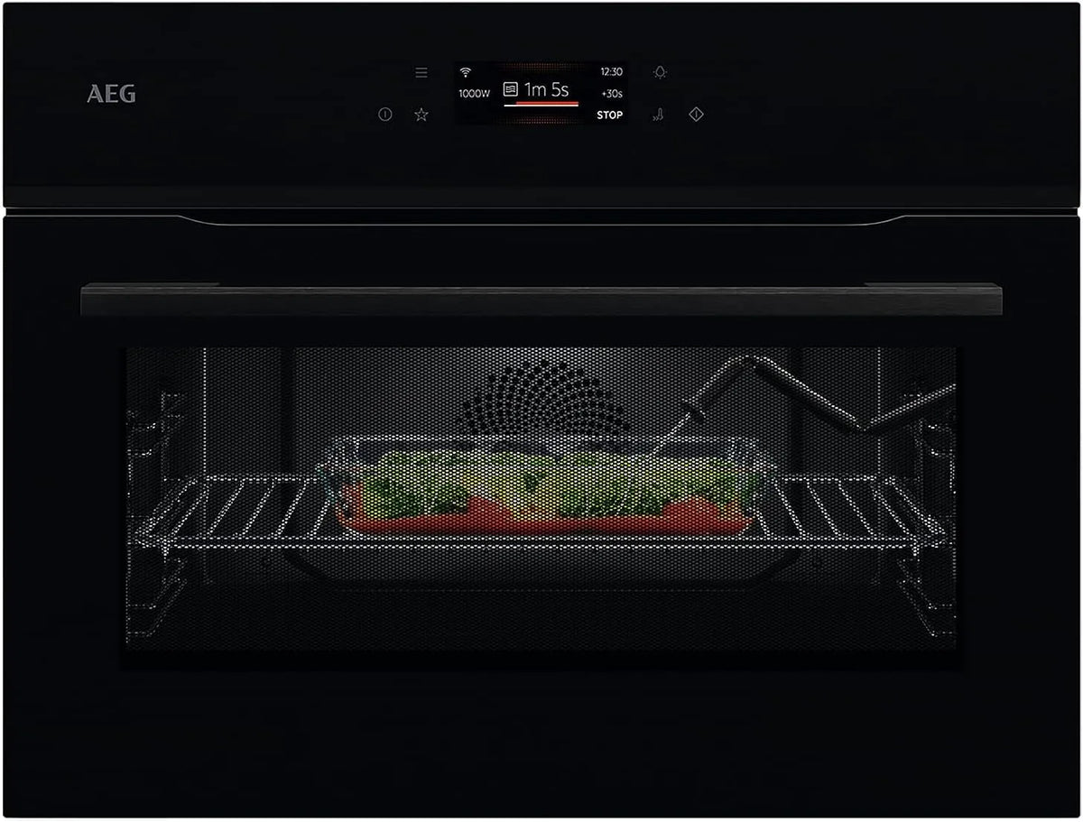 AEG Mikrowelle NKK8N621B, MealAssist Kompaktbackofen mit in Schwarz