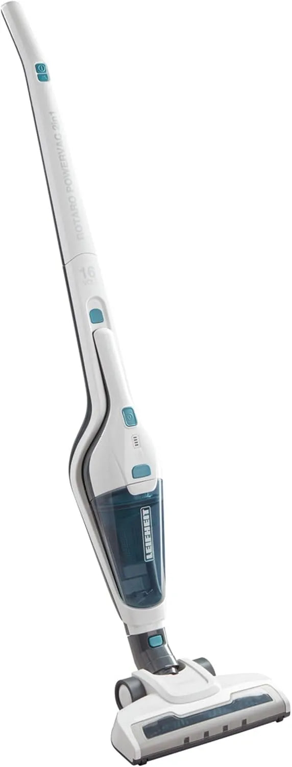 Staubsauger 2in1 Leifheit Akku, bis zu 35 Minuten Laufzeit, Boden- und Handstaubsauger, beuttellos mit Zyklon-Technologie, Rotaro PowerVac 16V