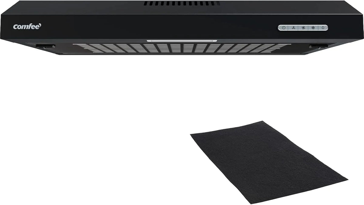 Comfee Dunstabzugshaube 3.6F17BB, ' CHU 60cm Unterbauhauben Unterbau mit Edelstahl, 200m³/h, 3 Stufen, Fassungsvermögen 1 LED-Licht, h Luftstrom