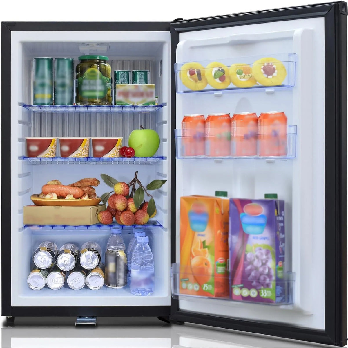 Kühlschrank, SMETA 12V 230V Camping 50L, Absorber 12v Wohnmobil für Wohnwagen, Lautlos 0dB, Fassungsvermögen 50L, Auto, LKW, in Schwarz mit Schloss